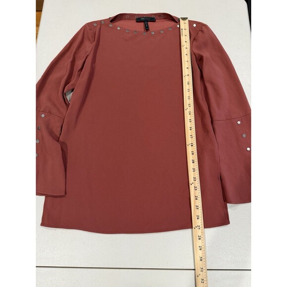 BCBGMaxazria Top Womens XXS Oversized Flowy Snap Button Boho Tunic Lightweight - Picture 7 of 10